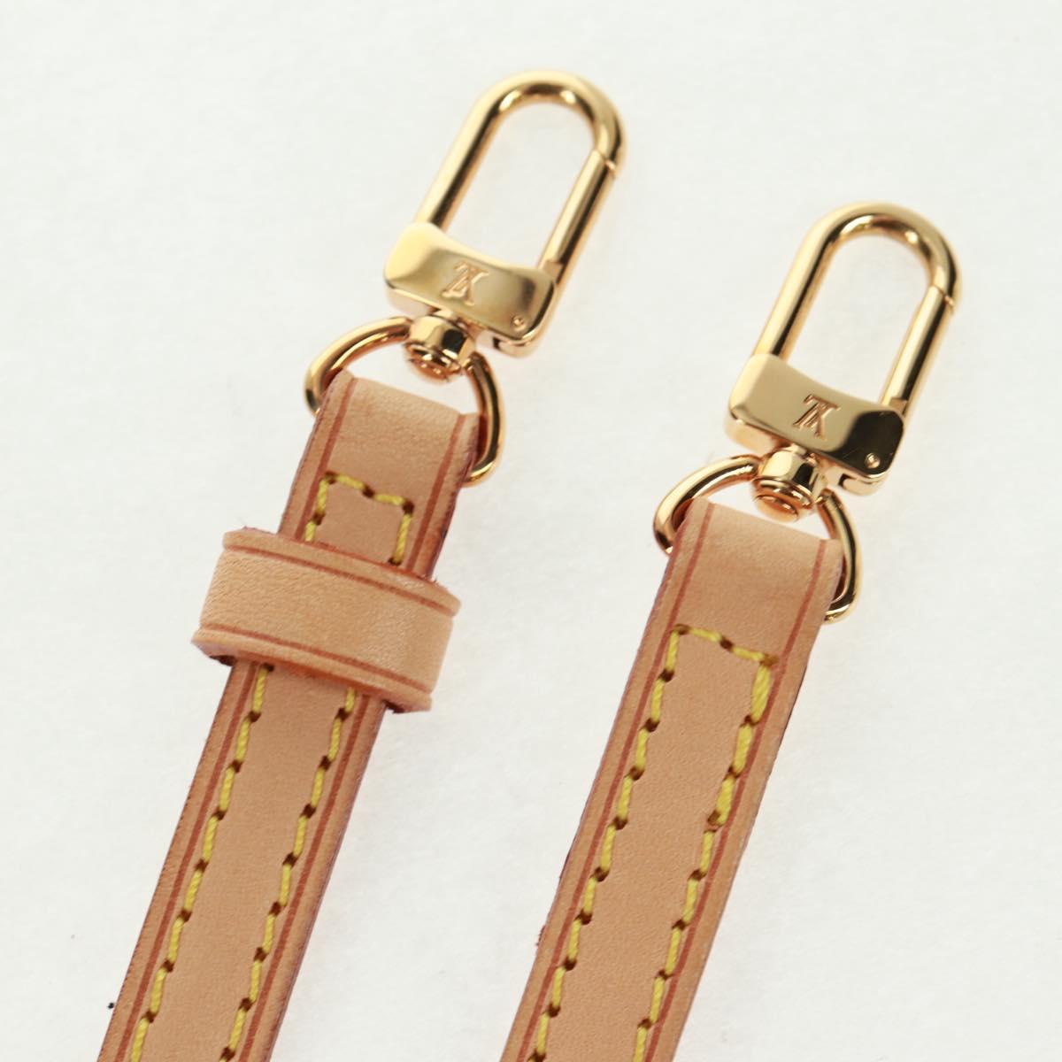 LOUIS VUITTON Adjustable Shoulder Strap Leather 39.4""-45.7"" Beige Auth ki6311