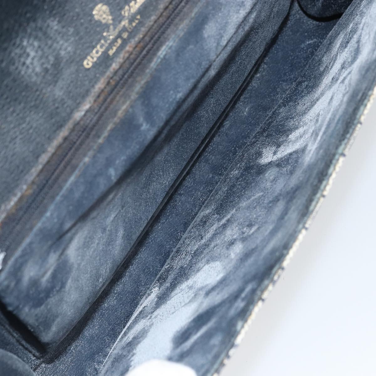 GUCCI GG Supreme Clutch Bag PVC Navy Gold 89 01 006 Auth ki6318