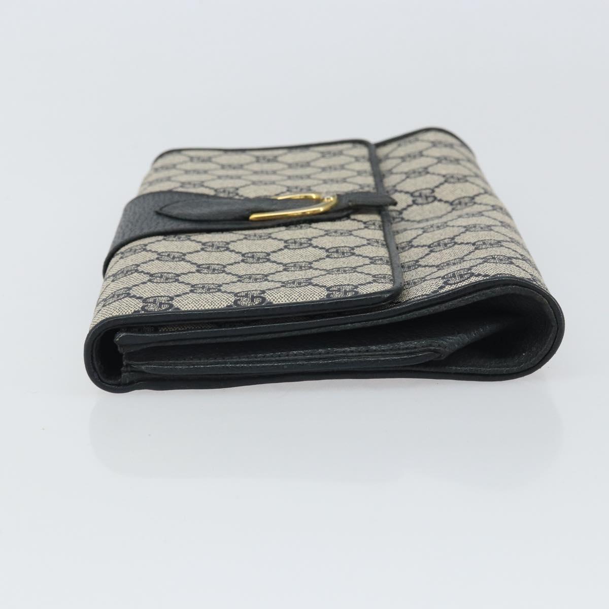GUCCI GG Supreme Clutch Bag PVC Navy Gold 89 01 006 Auth ki6318