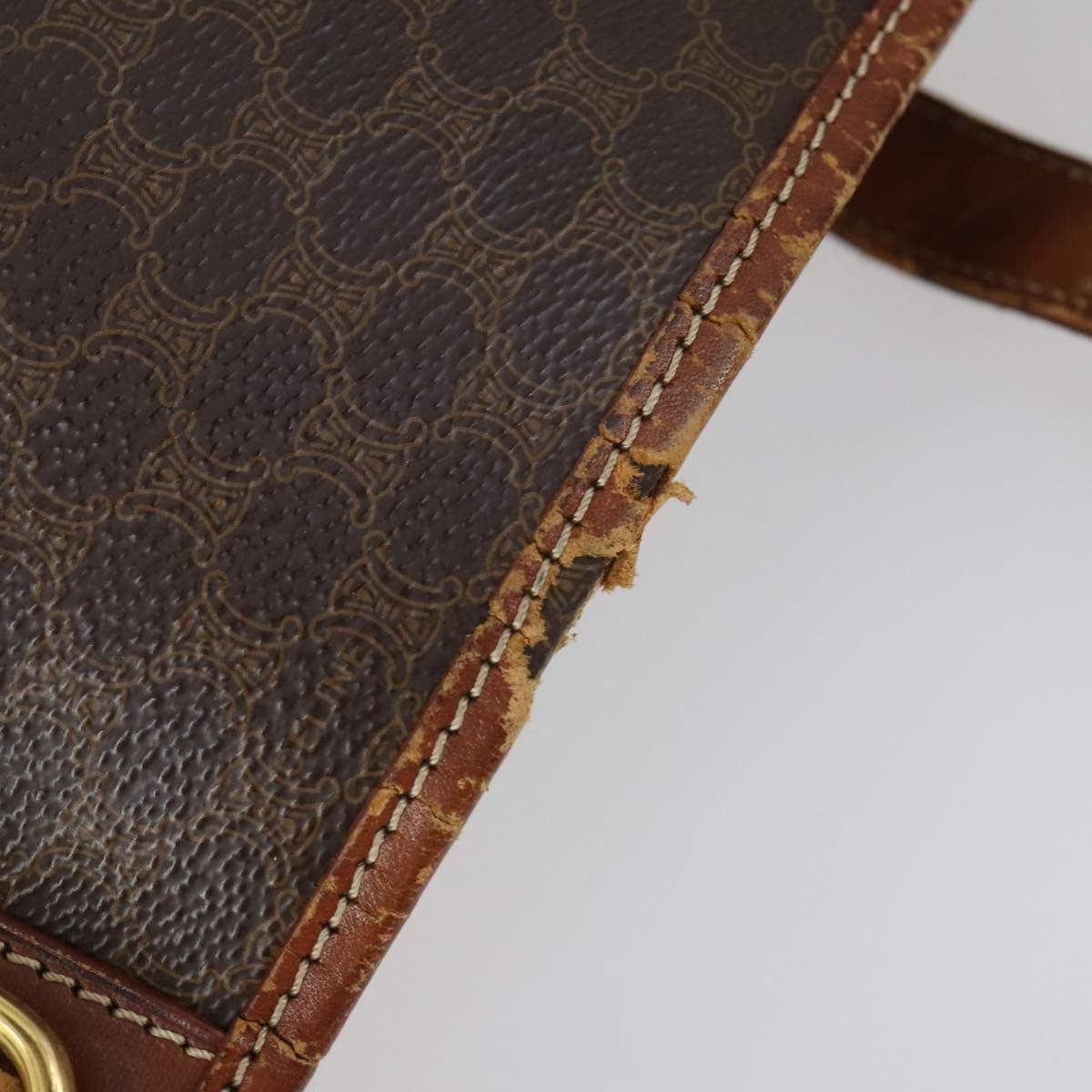 CELINE Macadam Canvas Bag PVC Leather 5 Set Brown Beige black Auth ki6322