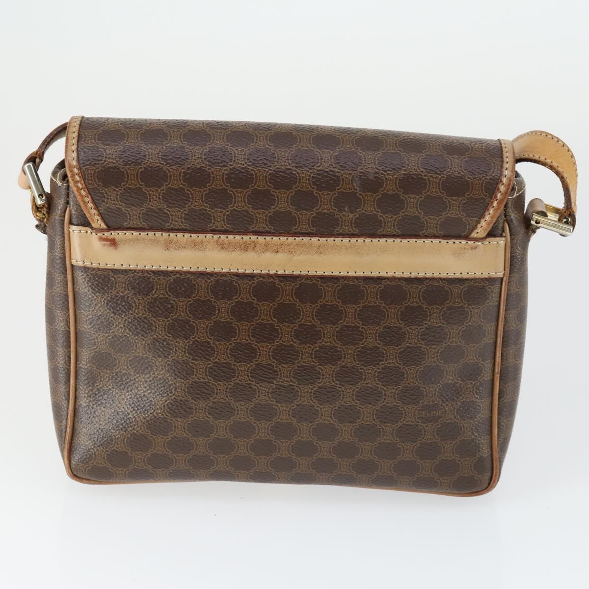 CELINE Macadam Canvas Bag PVC Leather 5 Set Brown Beige black Auth ki6322