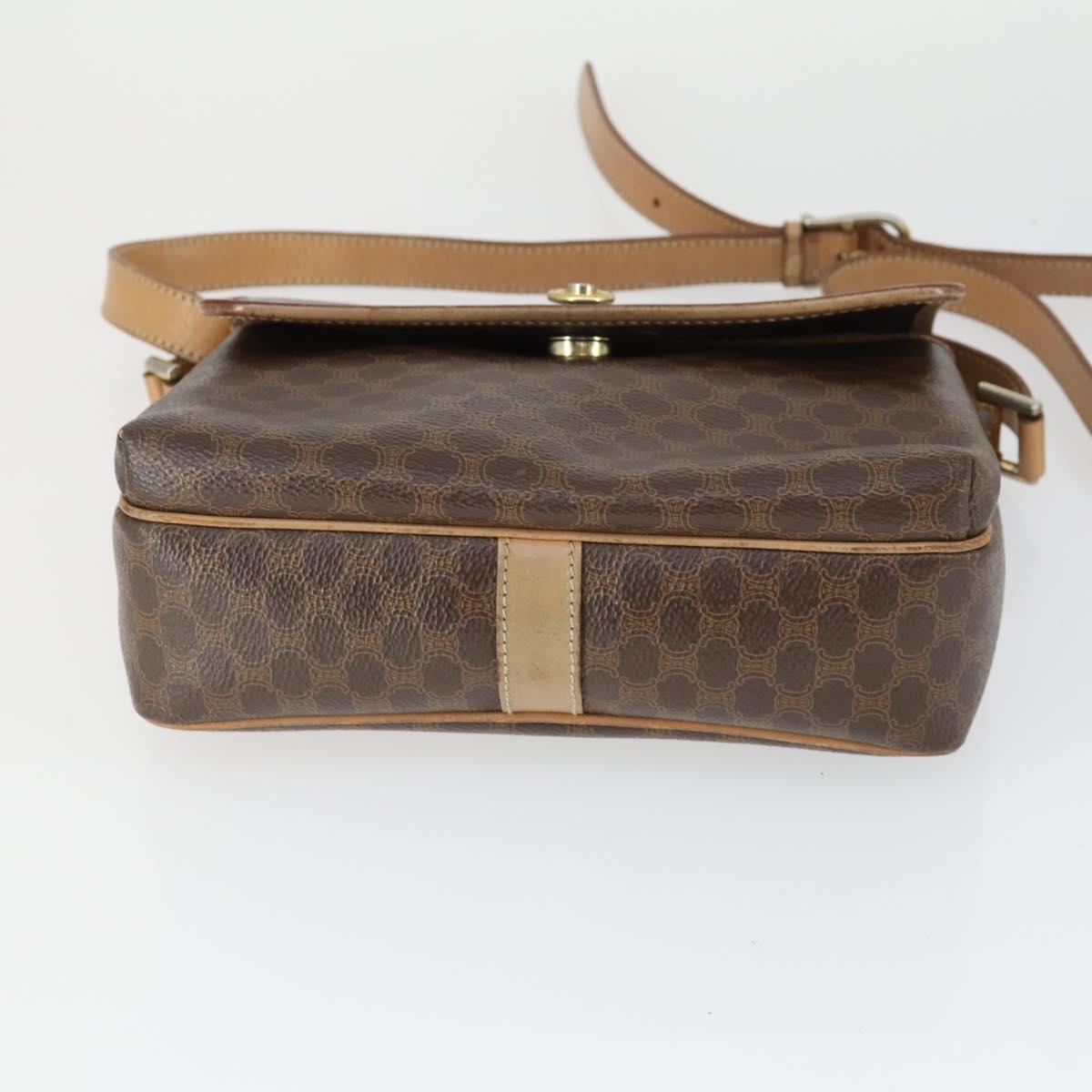 CELINE Macadam Canvas Bag PVC Leather 5 Set Brown Beige black Auth ki6322