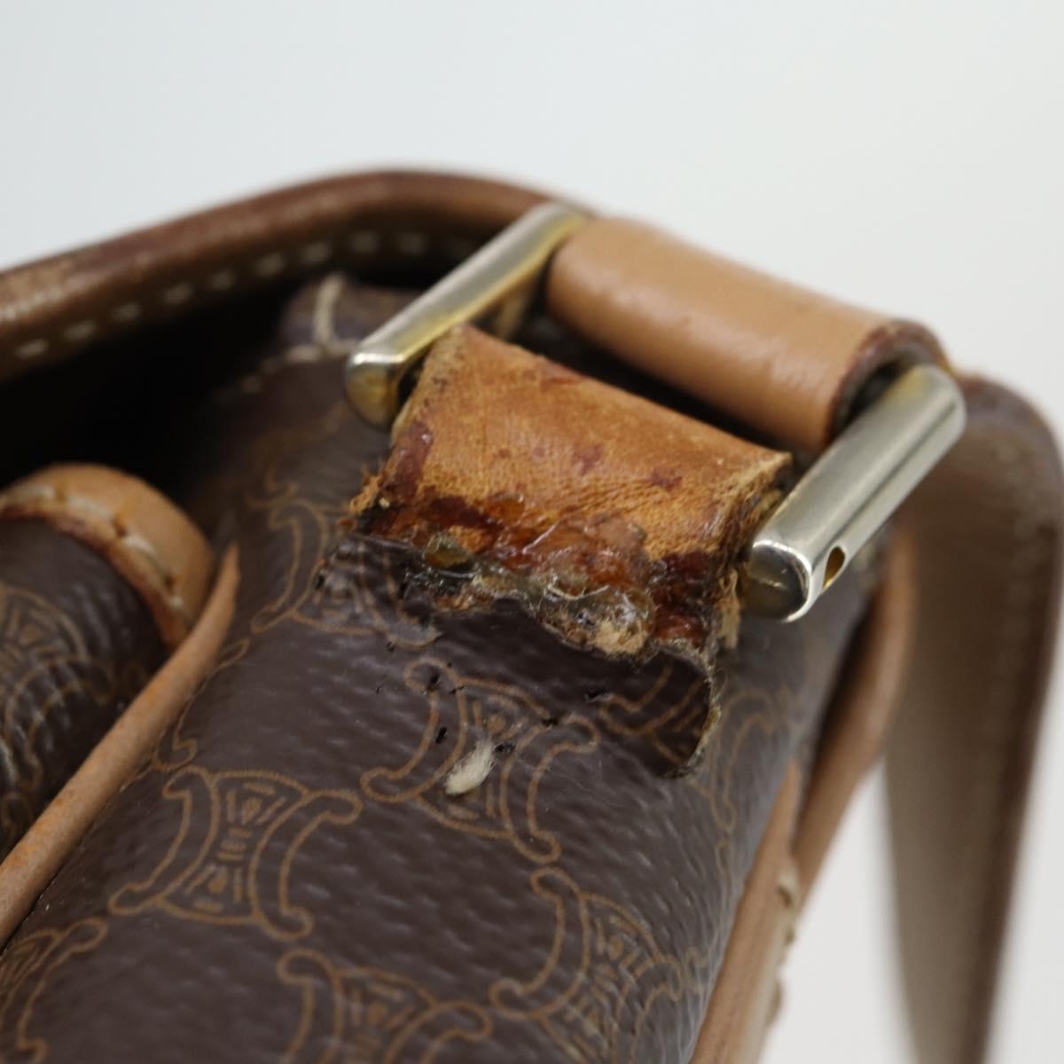 CELINE Macadam Canvas Bag PVC Leather 5 Set Brown Beige black Auth ki6322