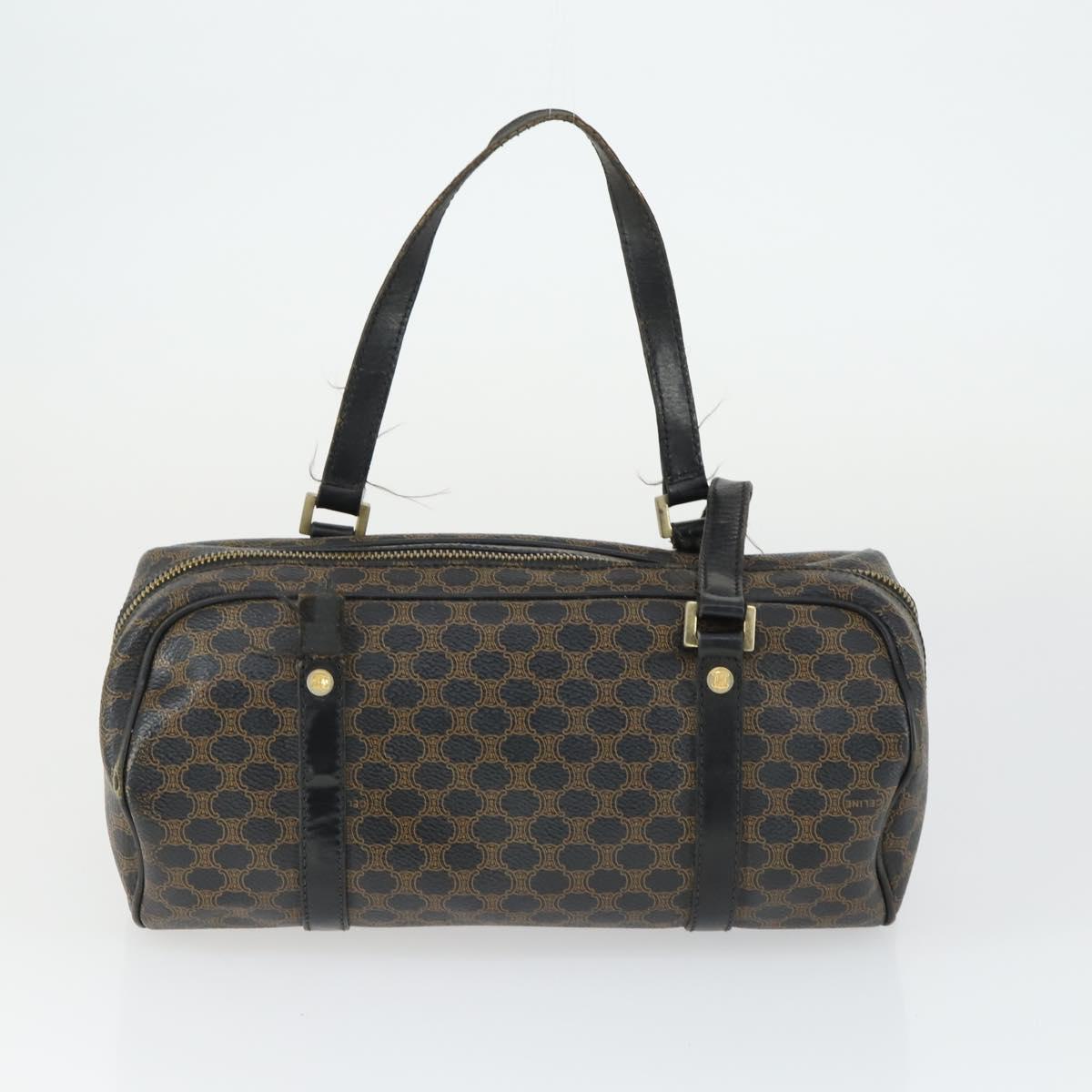 CELINE Macadam Canvas Bag PVC Leather 5 Set Brown Beige black Auth ki6322