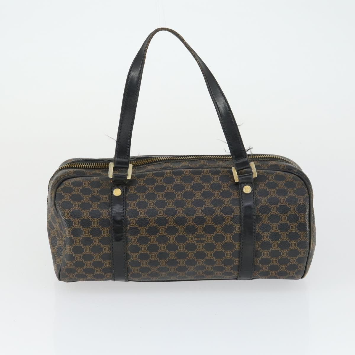 CELINE Macadam Canvas Bag PVC Leather 5 Set Brown Beige black Auth ki6322