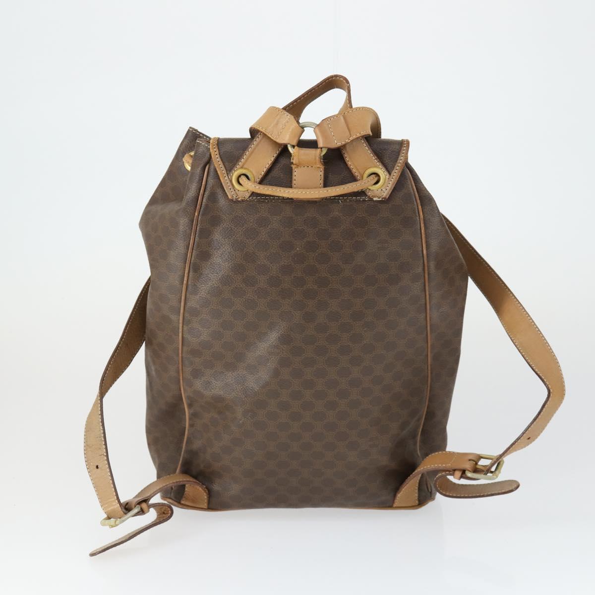 CELINE Macadam Canvas Bag PVC Leather 5 Set Brown Beige black Auth ki6322