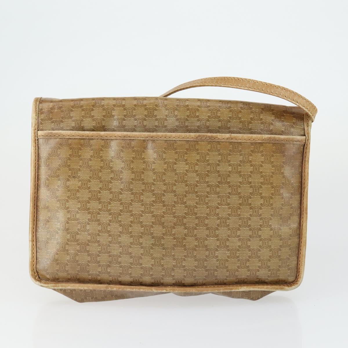 CELINE Macadam Canvas Bag PVC Leather 5 Set Brown Beige black Auth ki6322