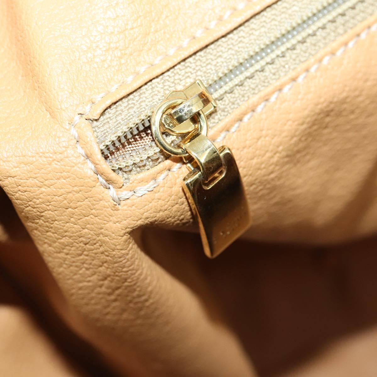 CELINE Macadam Canvas Boston Bag PVC Leather Brown Gold Auth ki6323