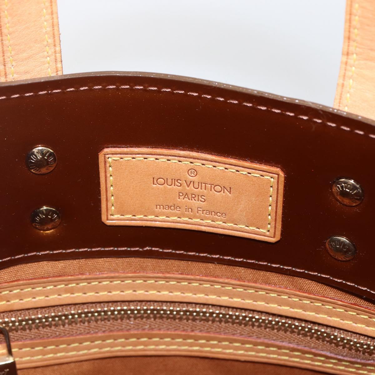 LOUIS VUITTON Monogram Vernis Reade PM Hand Bag Bronze M91146 LV Auth ki6325