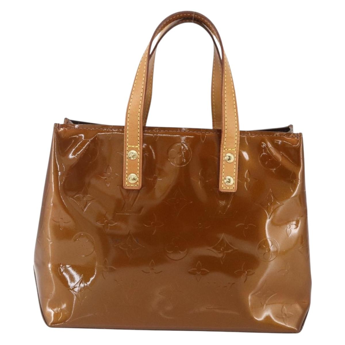 LOUIS VUITTON Monogram Vernis Reade PM Hand Bag Bronze M91146 LV Auth ki6325