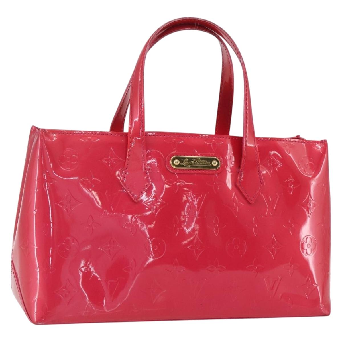 LOUIS VUITTON Monogram Vernis Wilshire PM Hand Bag Rose Pop M93643 Auth ki6328