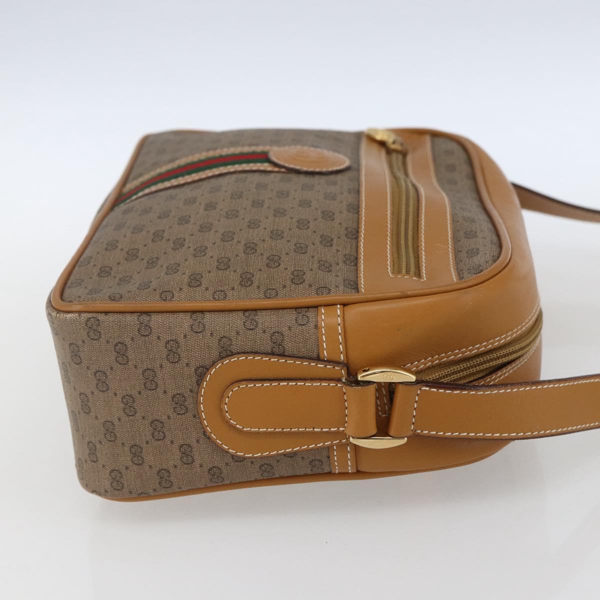 GUCCI Micro GG Supreme Web Sherry Line Bag PVC Beige 001 113 0942 Auth ki6329