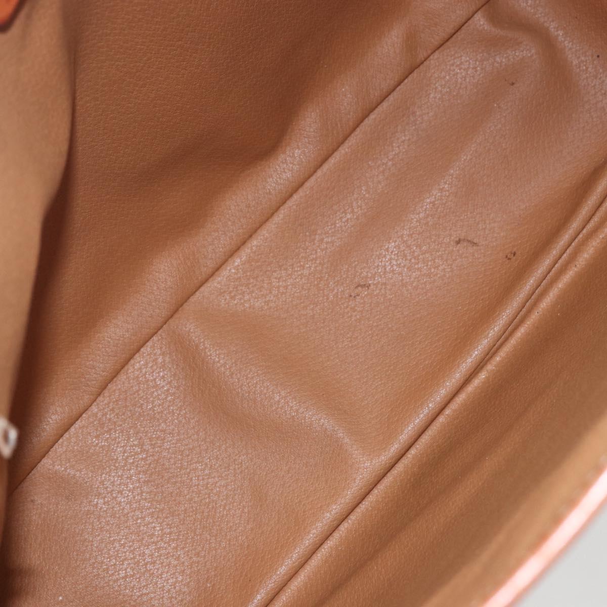 CELINE Macadam Canvas Triomphe Tote Bag PVC Leather Brown Gold Auth ki6337