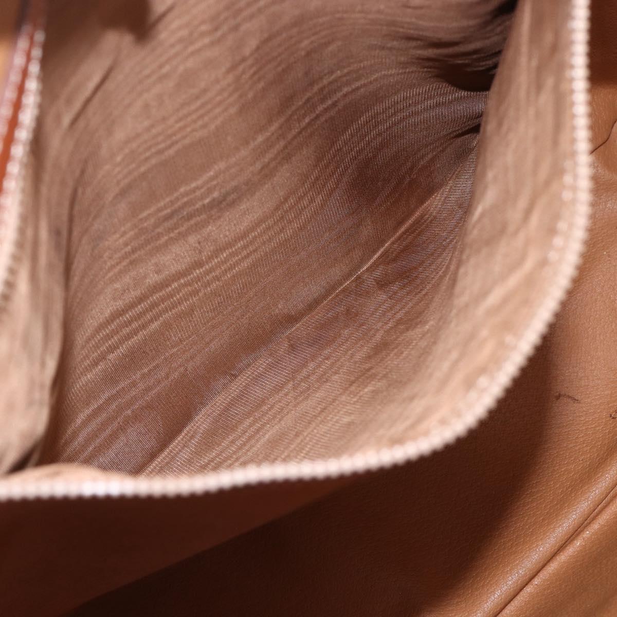 CELINE Macadam Canvas Triomphe Tote Bag PVC Leather Brown Gold Auth ki6337