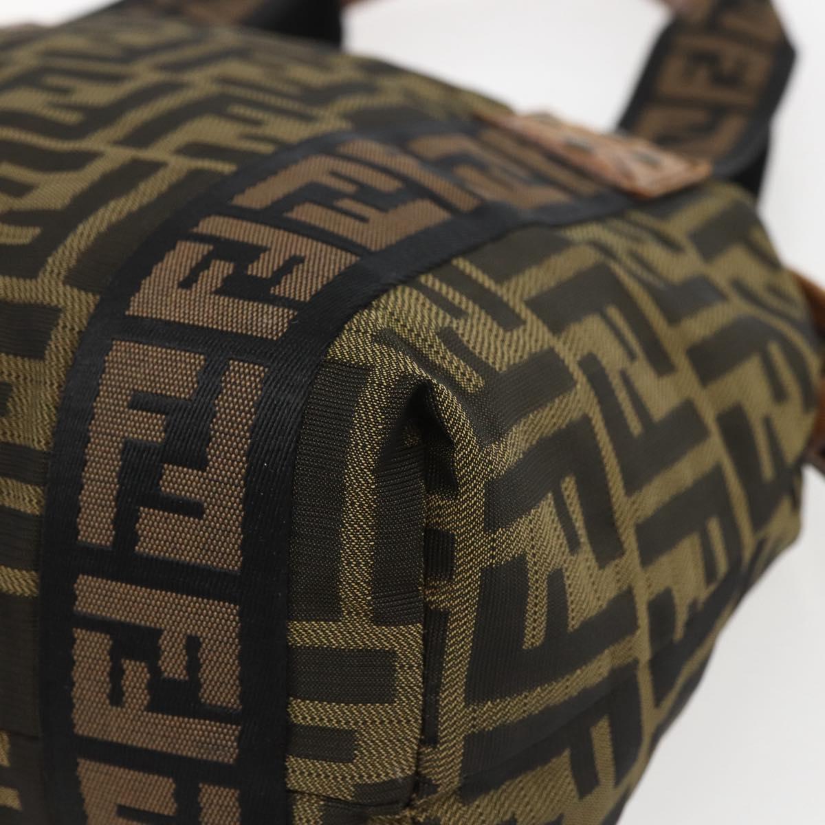FENDI Zucca Canvas Tote Bag Black Brown Auth ki6340