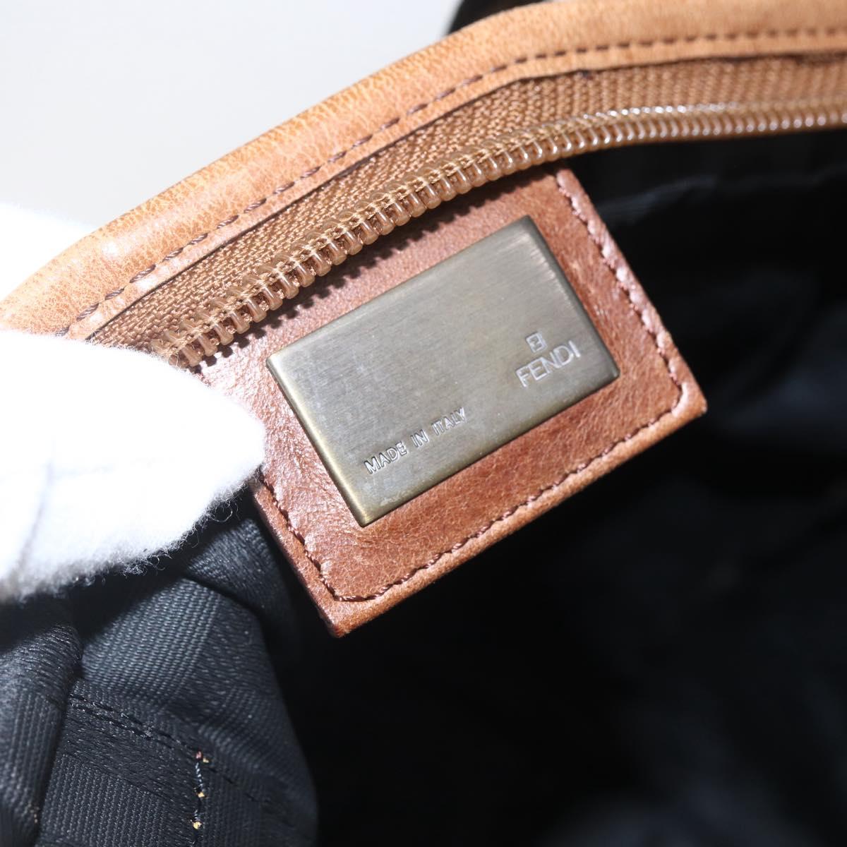 FENDI Zucca Canvas Tote Bag Black Brown Auth ki6340