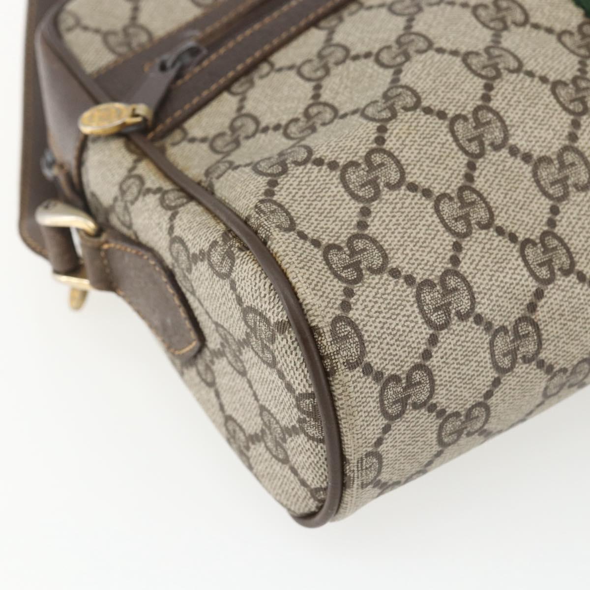 GUCCI GG Supreme Web Sherry Line Shoulder Bag PVC Beige 72 001 4071 Auth ki6343