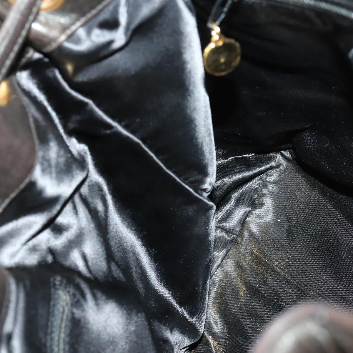 CHANEL Matelasse Backpack Lamb Skin Dark Brown Gold CC Auth ki6346