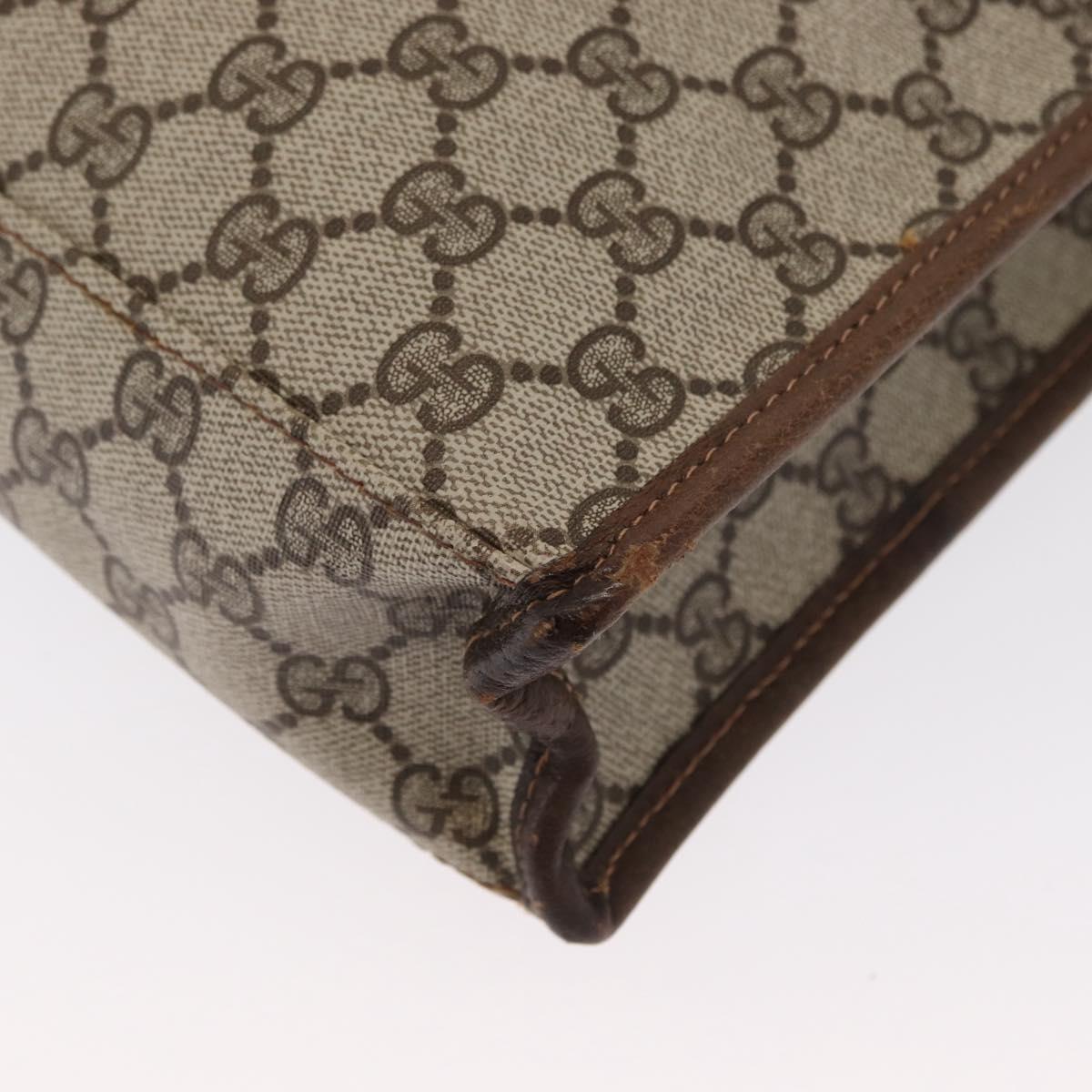GUCCI GG Supreme Web Sherry Line Tote Bag PVC Beige Gold 010 378 Auth ki6347