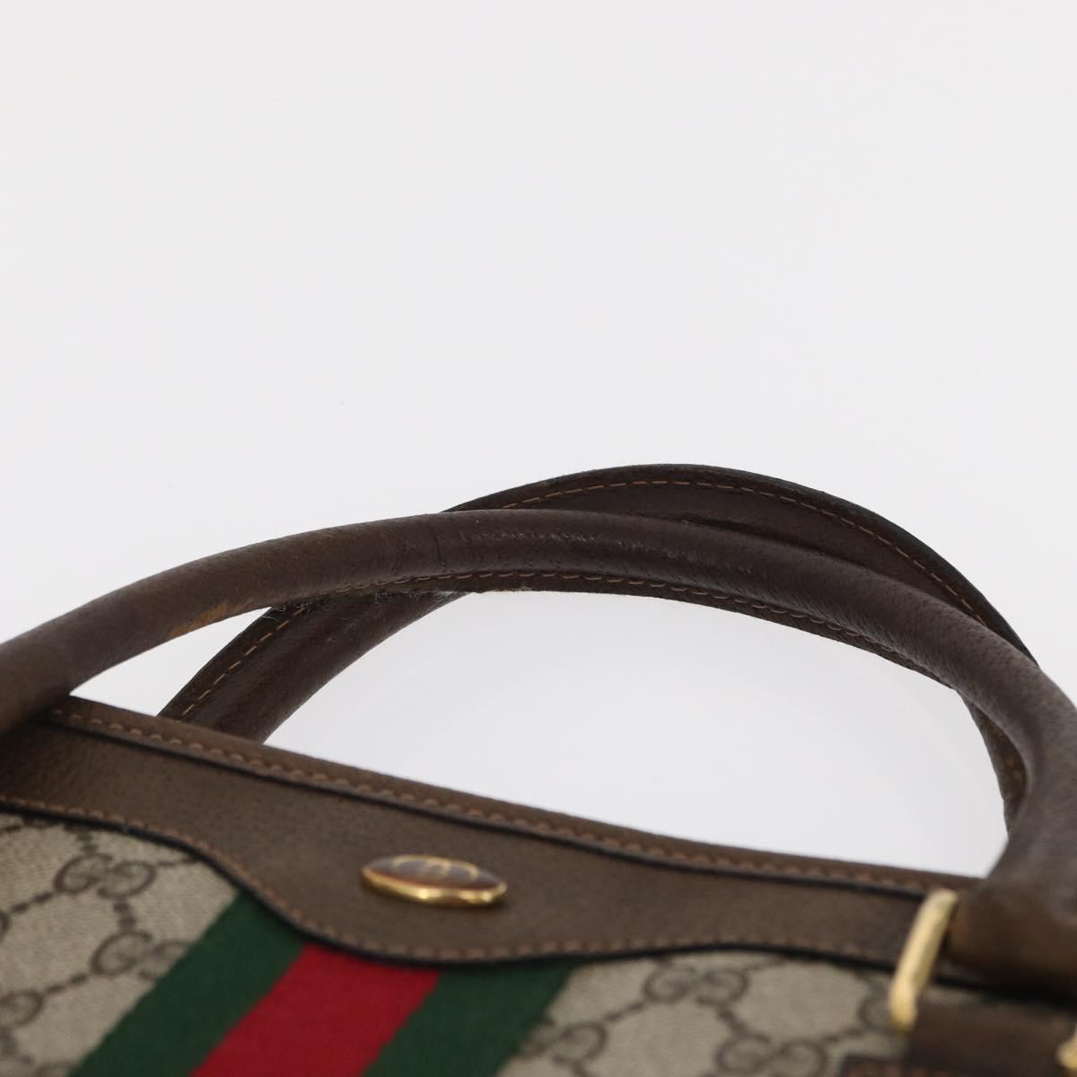 GUCCI GG Supreme Web Sherry Line Tote Bag PVC Beige Gold 010 378 Auth ki6347