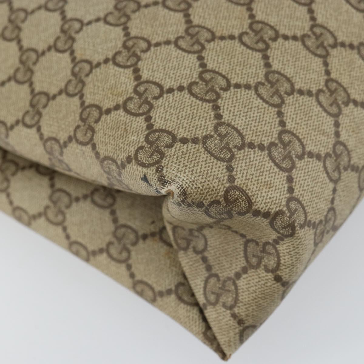 GUCCI GG Supreme Web Sherry Line Tote Bag PVC Beige Gold 39 02 091 Auth ki6348