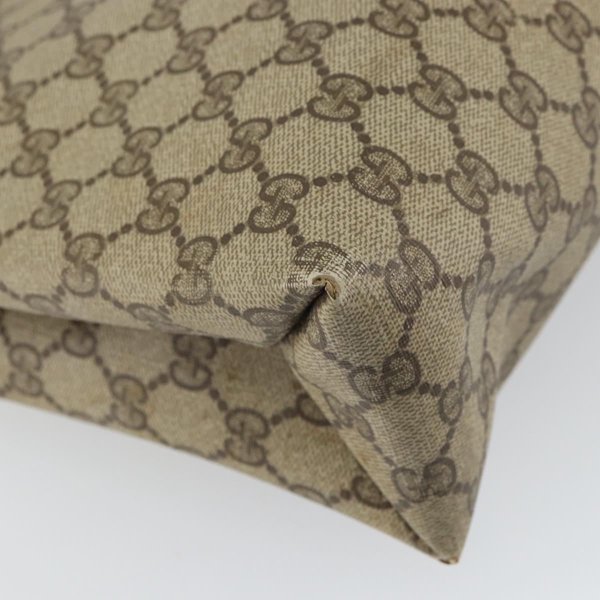 GUCCI GG Supreme Web Sherry Line Tote Bag PVC Beige Gold 39 02 091 Auth ki6348