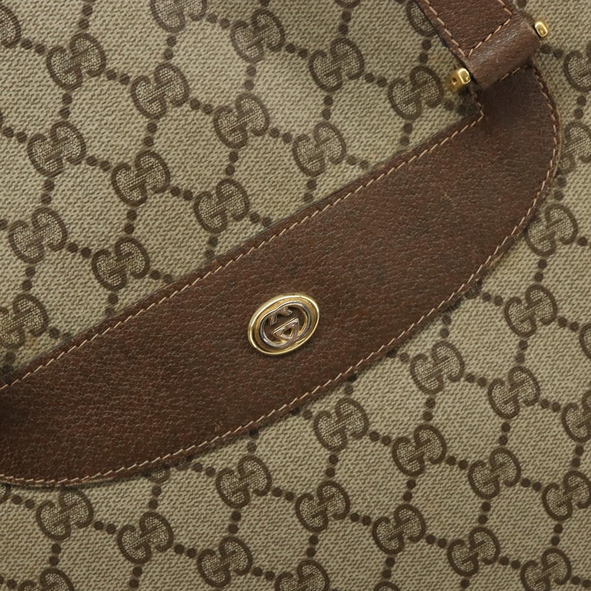 GUCCI GG Supreme Web Sherry Line Tote Bag PVC Beige Gold 39 02 091 Auth ki6348