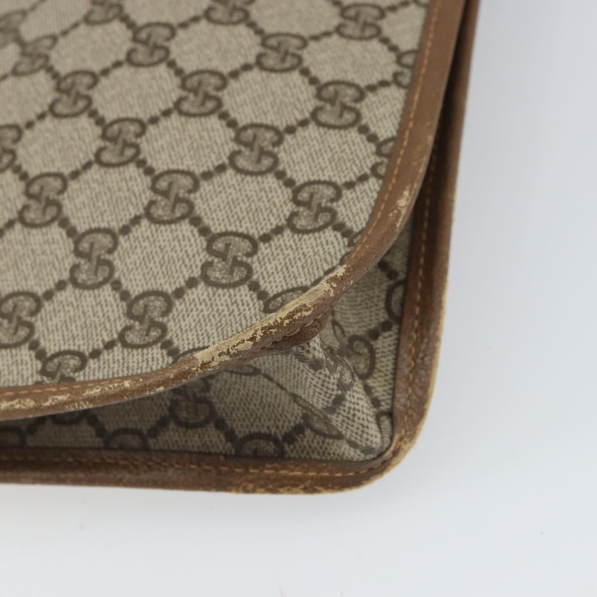 GUCCI GG Supreme Web Sherry Line Clutch Bag PVC Beige 017 37 4125 Auth ki6349