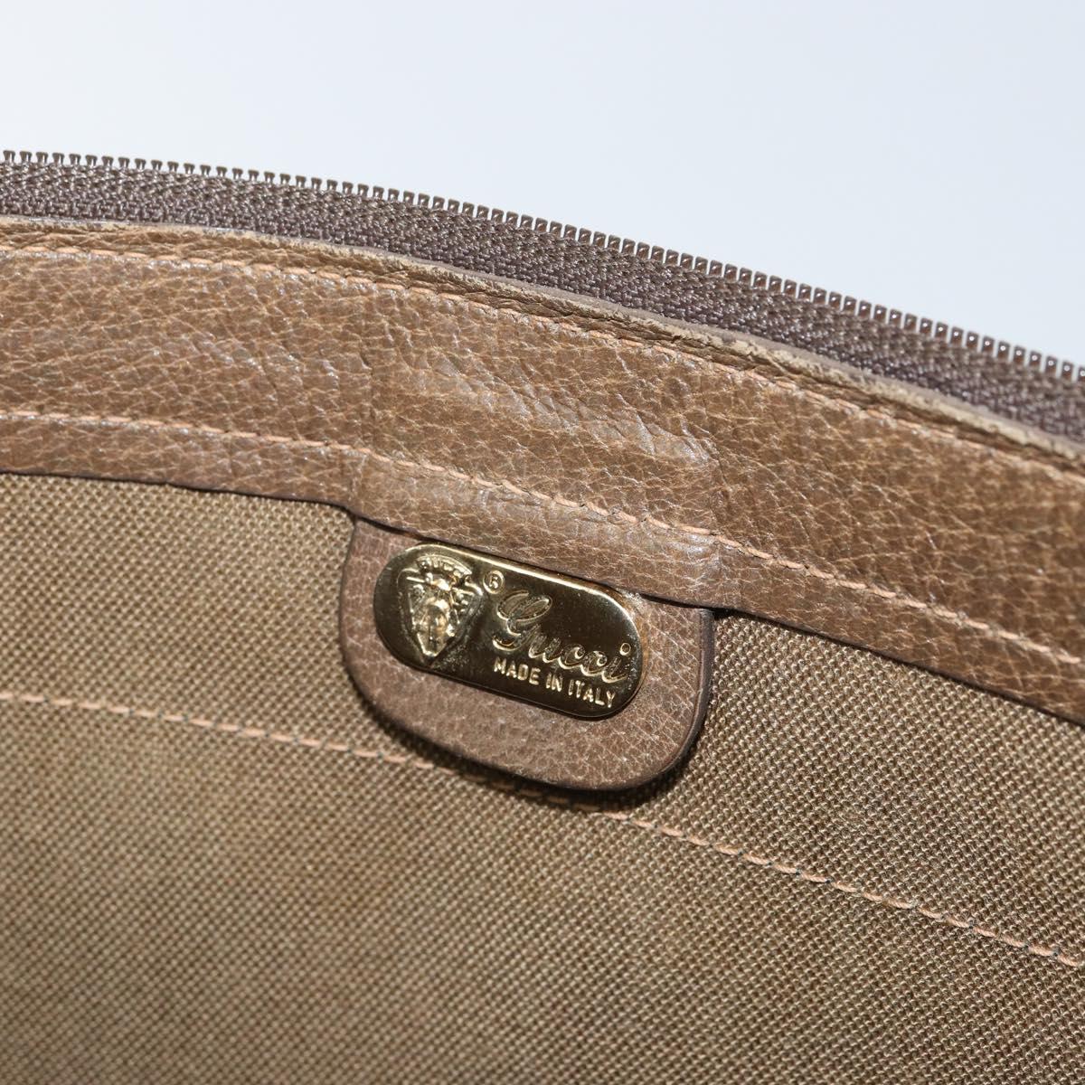 GUCCI GG Supreme Web Sherry Line Clutch Bag PVC Beige 017 37 4125 Auth ki6349