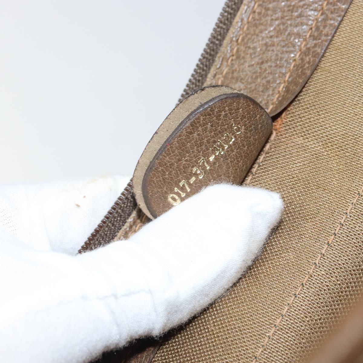 GUCCI GG Supreme Web Sherry Line Clutch Bag PVC Beige 017 37 4125 Auth ki6349