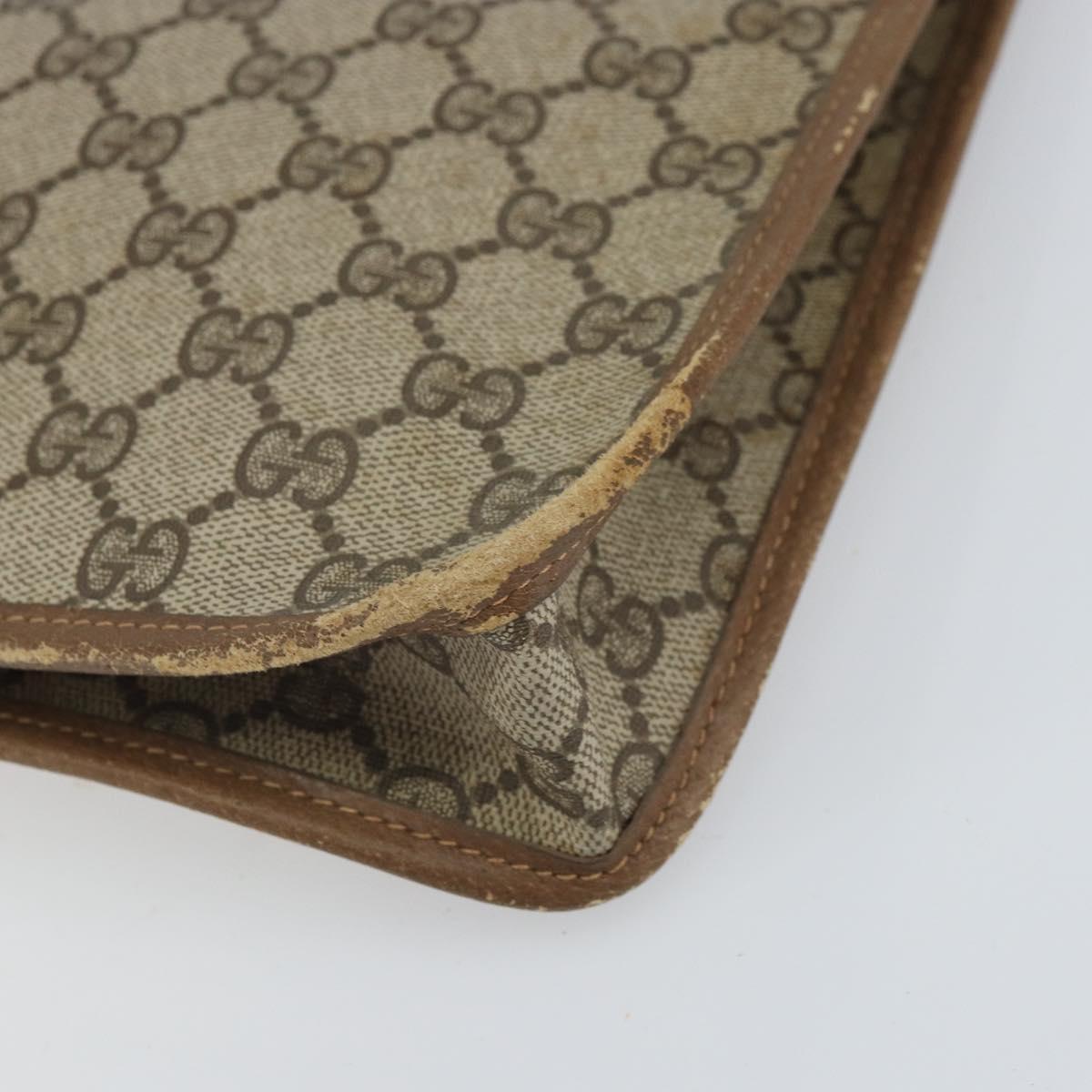 GUCCI GG Supreme Web Sherry Line Clutch Bag PVC Beige 017 37 4125 Auth ki6349