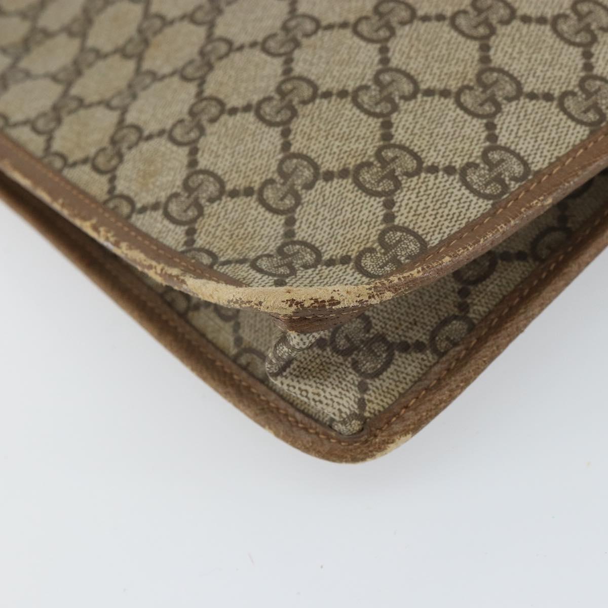 GUCCI GG Supreme Web Sherry Line Clutch Bag PVC Beige 017 37 4125 Auth ki6349