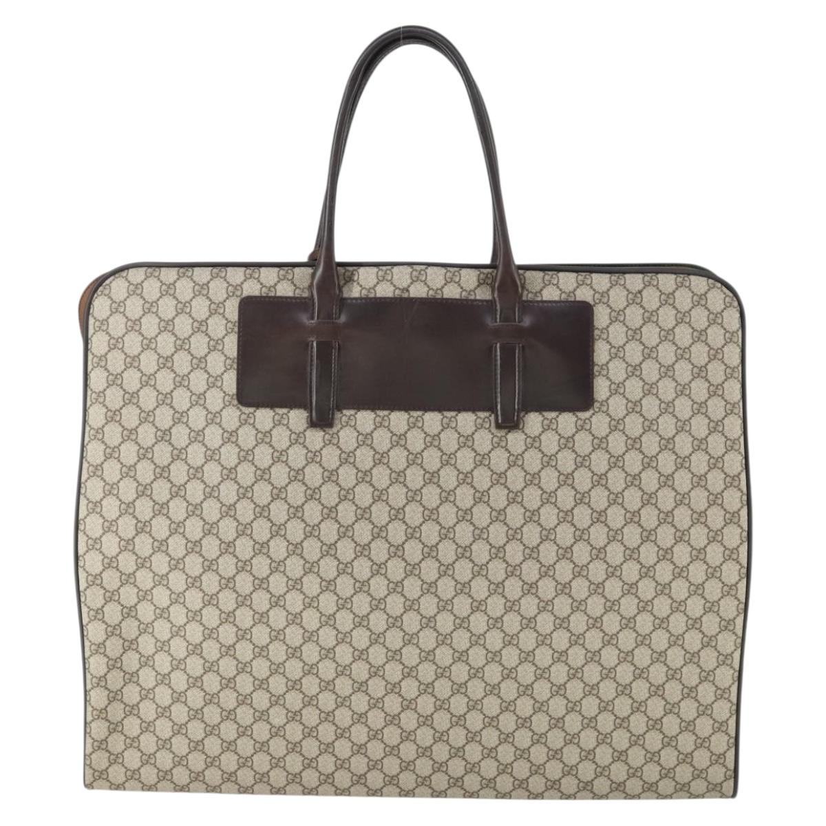 GUCCI GG Supreme Garment Cover PVC Leather Beige Auth ki6350