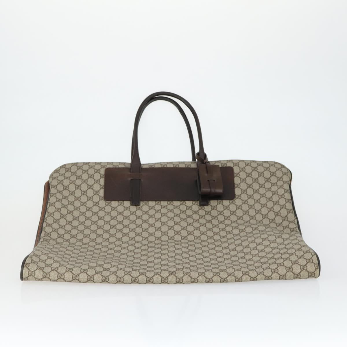 GUCCI GG Supreme Garment Cover PVC Leather Beige Auth ki6350