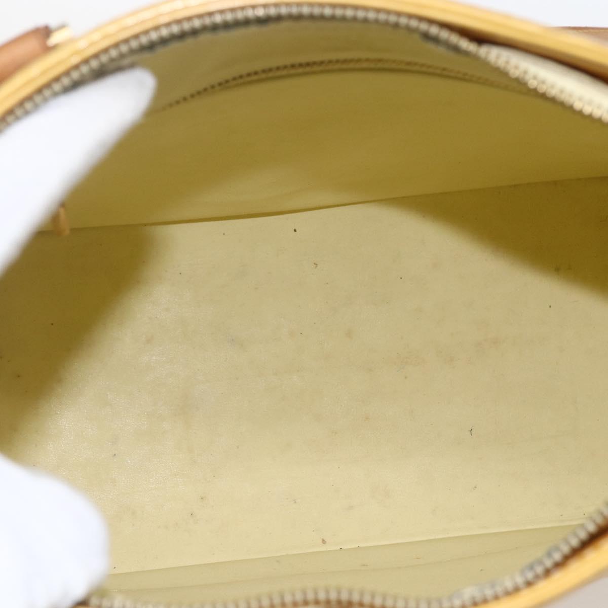 LOUIS VUITTON Monogram Vernis Houston Hand Bag Lime Yellow M91055 LV Auth ki6351