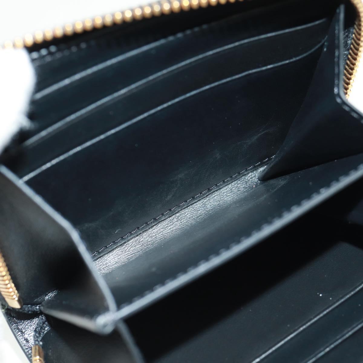 CELINE Triomphe Wallet Leather Black Auth ki6366M