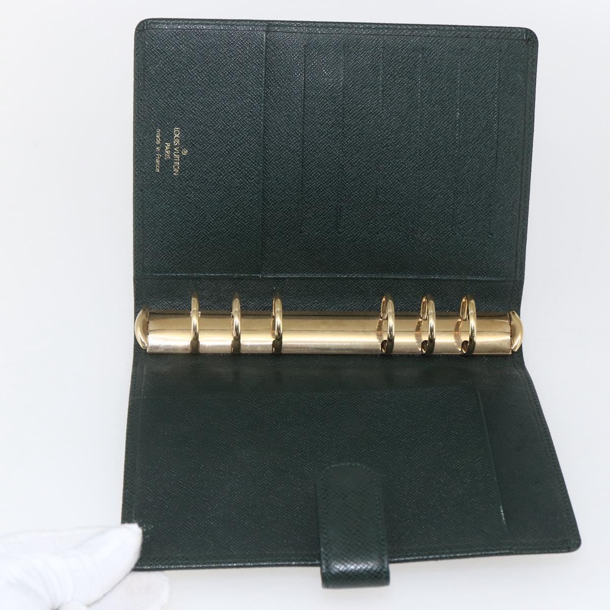 LOUIS VUITTON Taiga Agenda MM Day Planner Cover Epicea R20403 LV Auth ki6371