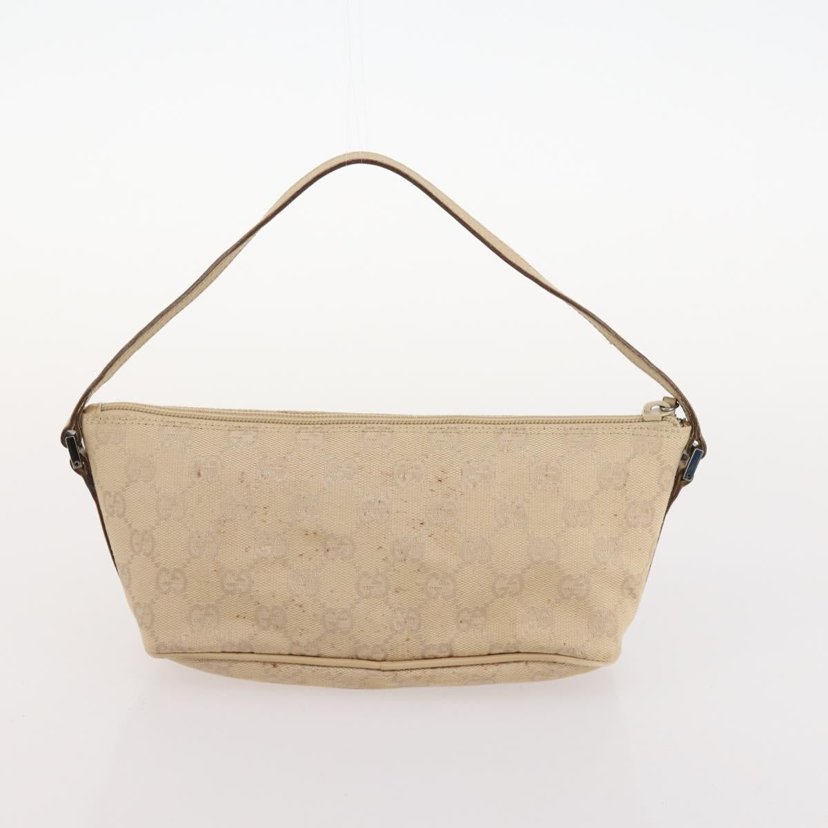 GUCCI GG Canvas Micro GG Supreme Pouch Bag PVC 4 Set Beige White Auth ki6375