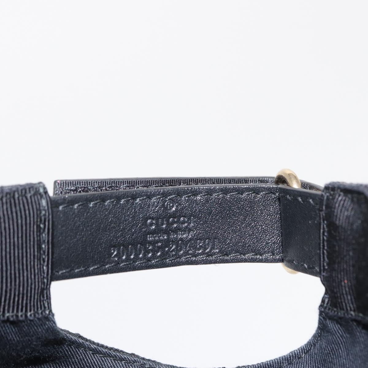 GUCCI Web Sherry Line GG Canvas Baseball Cap L Black 200035 204891 Auth ki6381