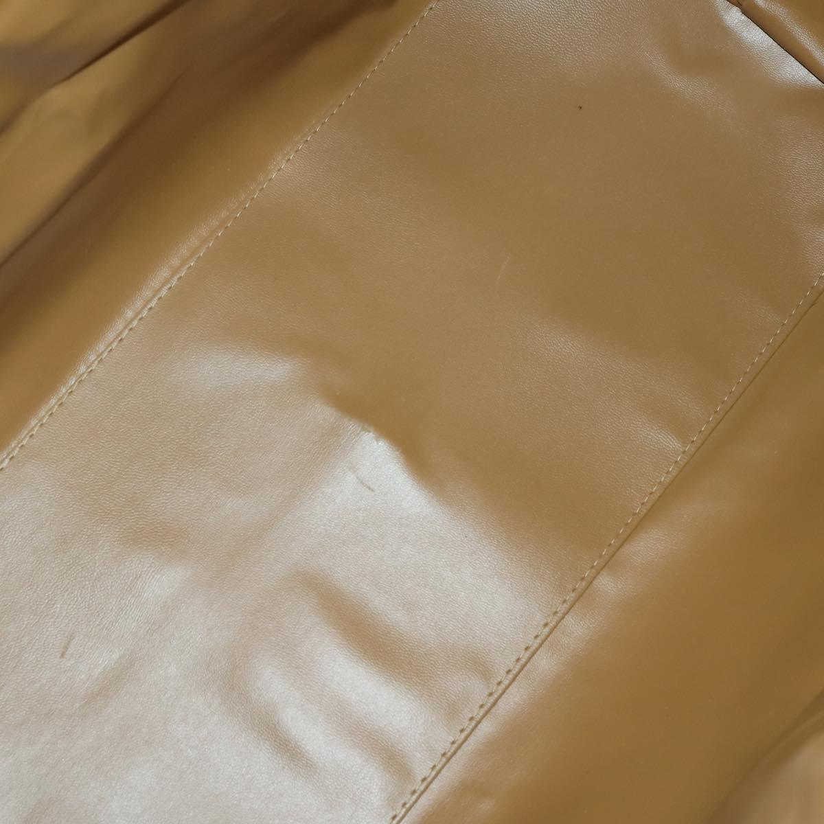 CELINE Macadam Canvas Boston Bag PVC Leather Brown Gold Auth ki6396