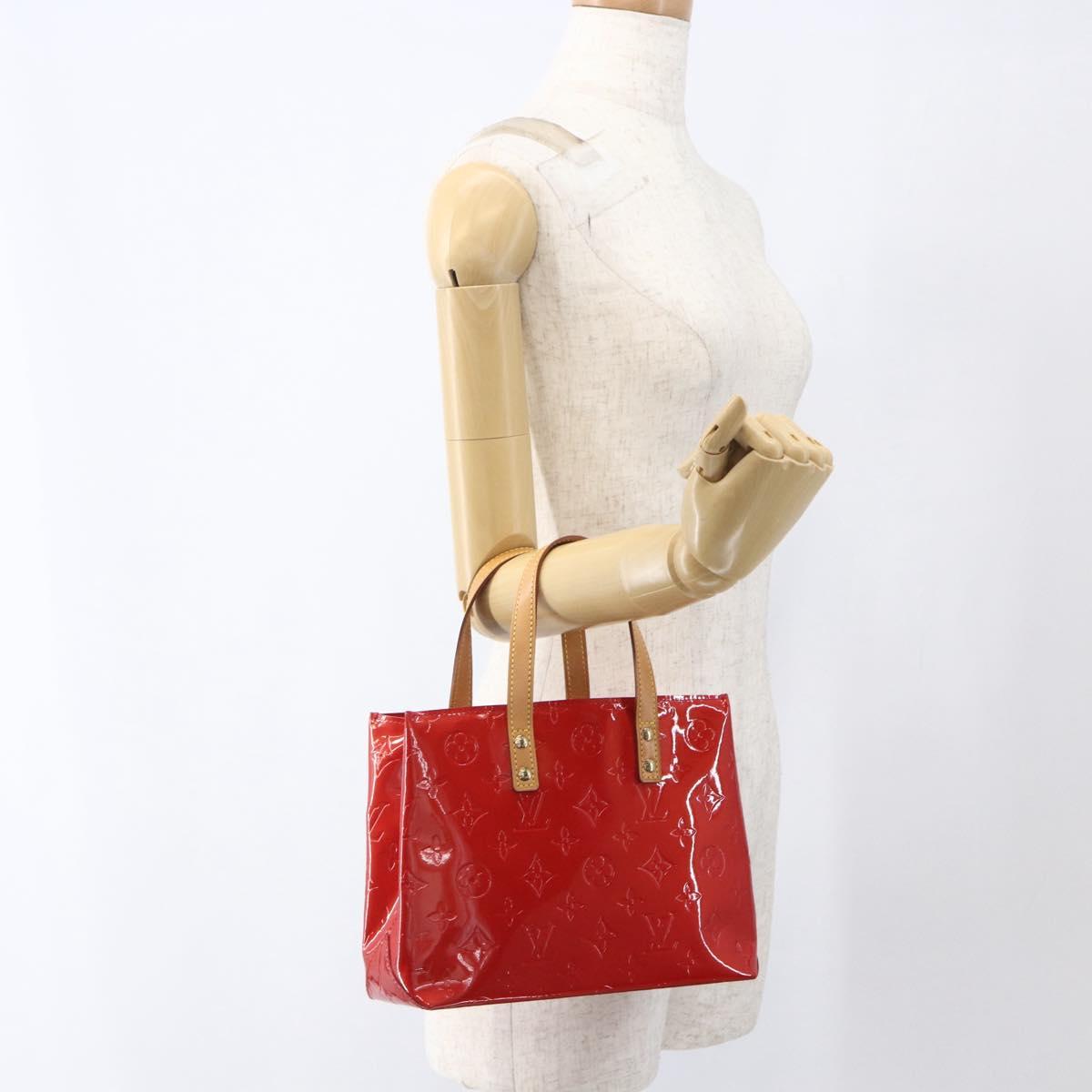 LOUIS VUITTON Monogram Vernis Reade PM Bag Pomme D'amour M91990 LV Auth ki6412
