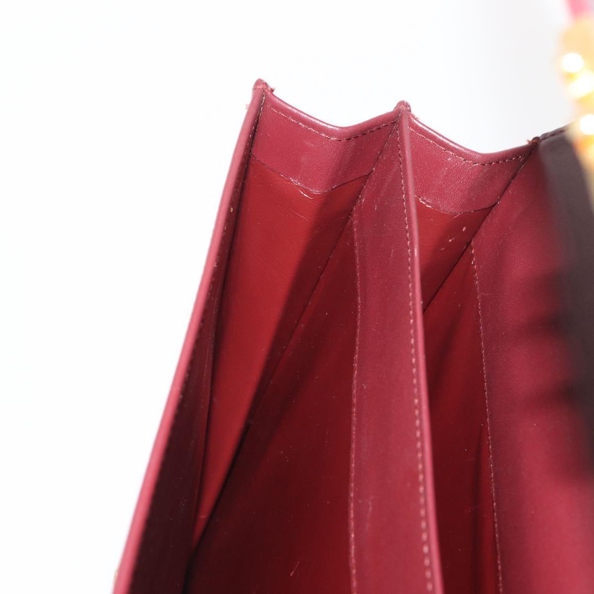 CARTIER Must Line Briefcase Leather Bordeaux Gold Auth ki6416