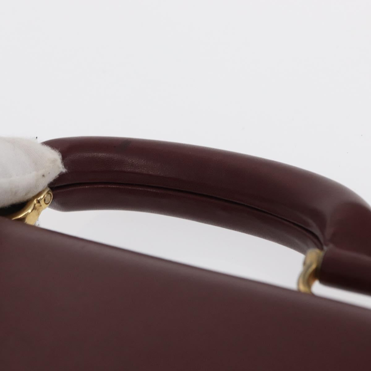 CARTIER Must Line Briefcase Leather Bordeaux Gold Auth ki6416