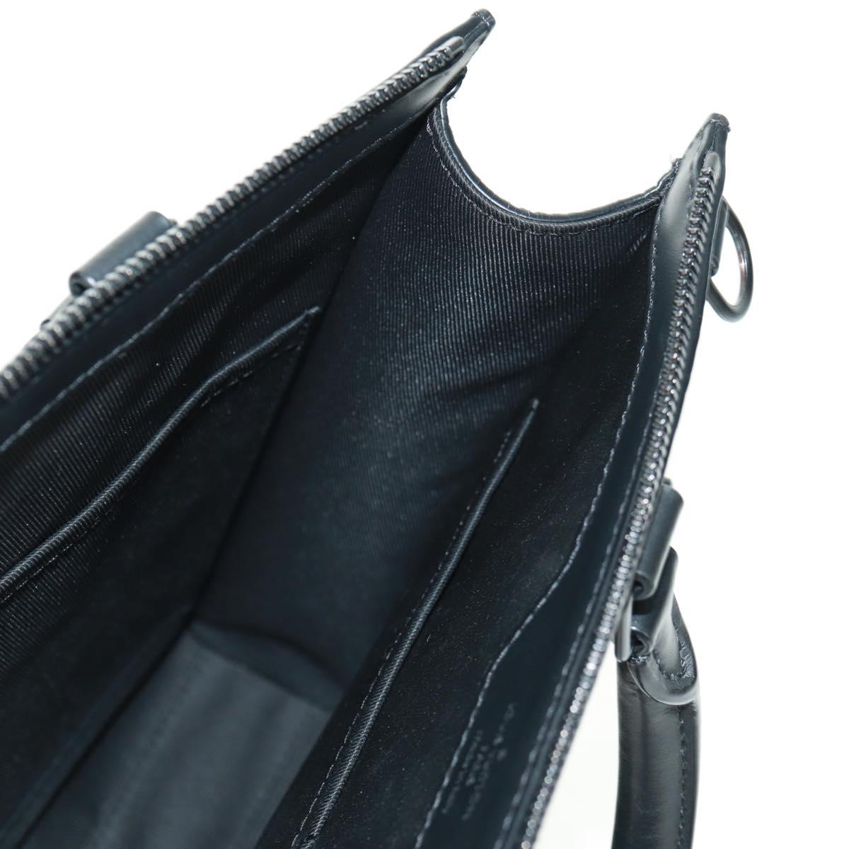 LOUIS VUITTON Taurillon Clemence Sac Plat Cloth Black M21884 Auth ki6418A