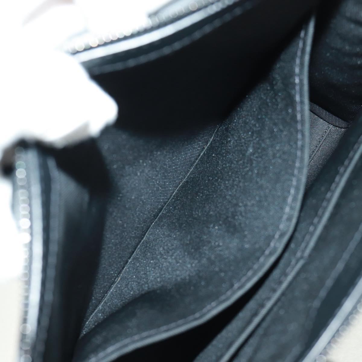 LOUIS VUITTON Taurillon Clemence Sac Plat Cloth Black M21884 Auth ki6418A