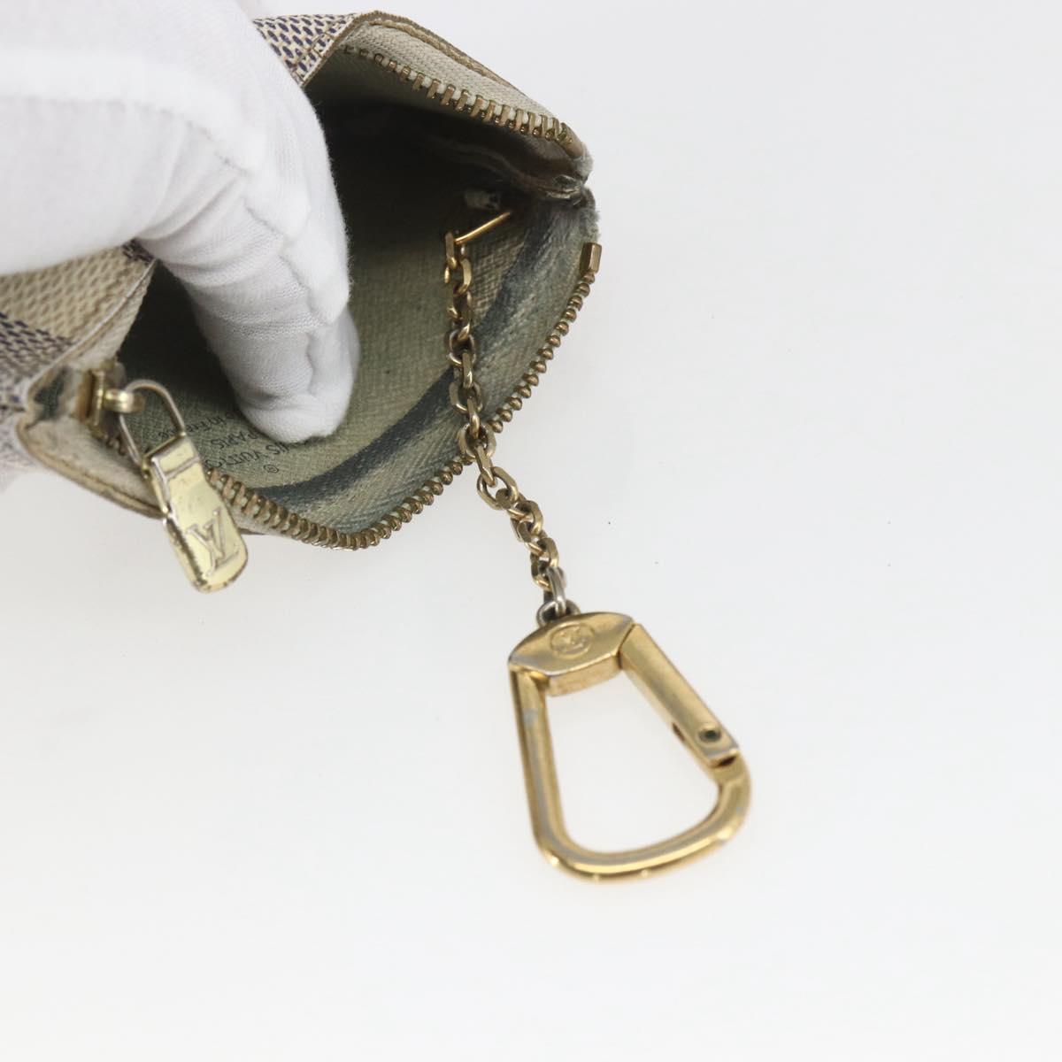 LOUIS VUITTON Damier Azur Pochette Cles Coin Purse N62659 LV Auth ki6422