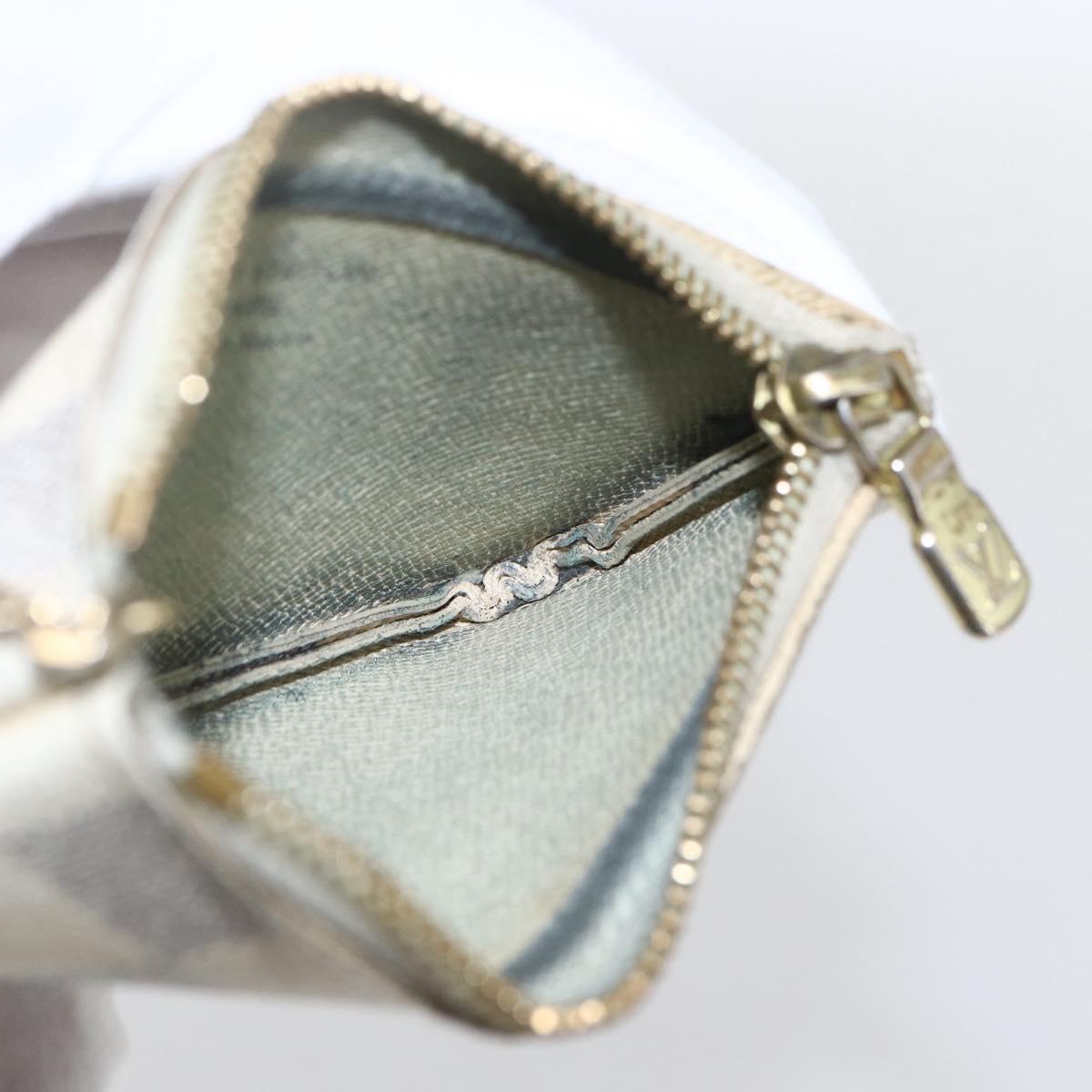 LOUIS VUITTON Damier Azur Pochette Cles Coin Purse N62659 LV Auth ki6422