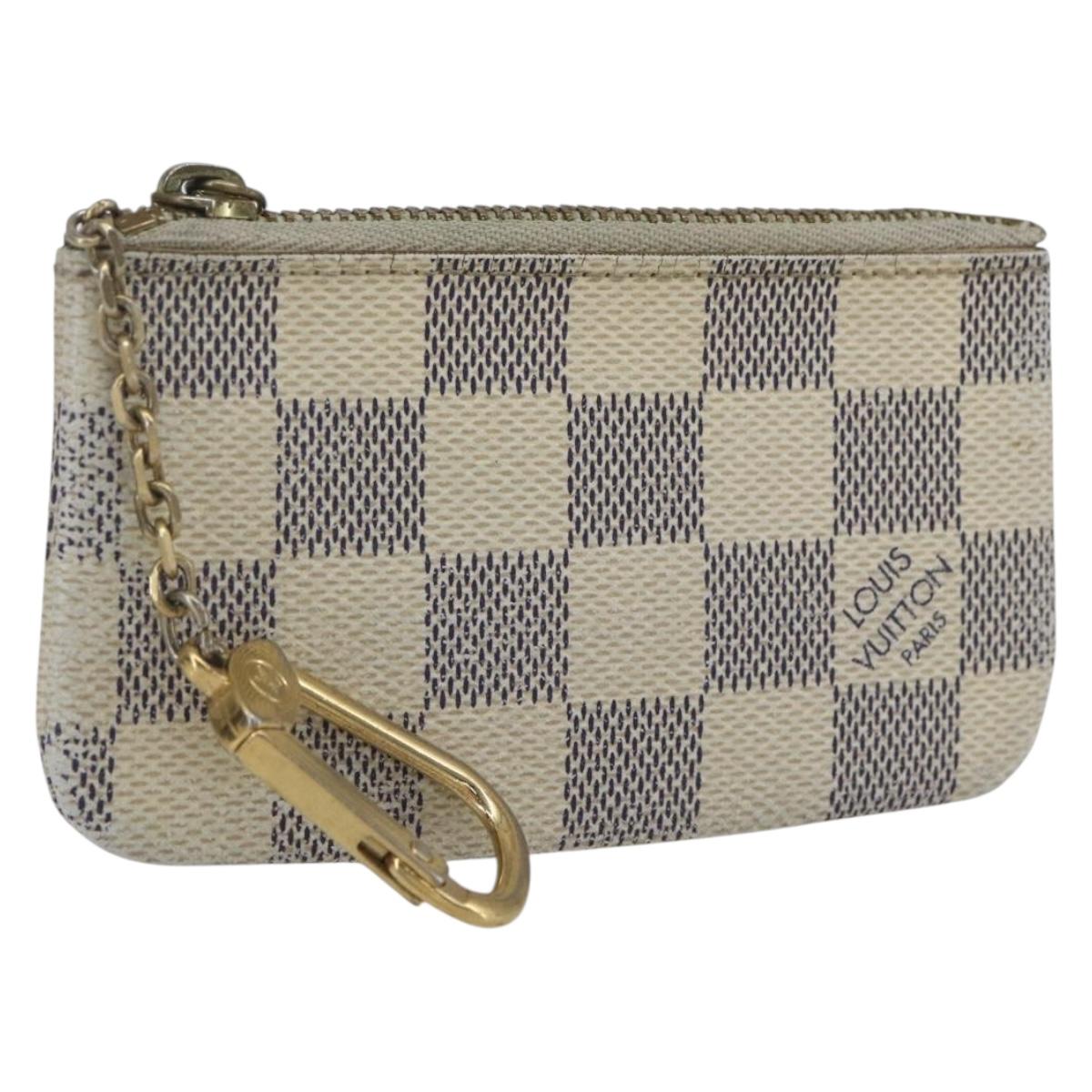 LOUIS VUITTON Damier Azur Pochette Cles Coin Purse N62659 LV Auth ki6422