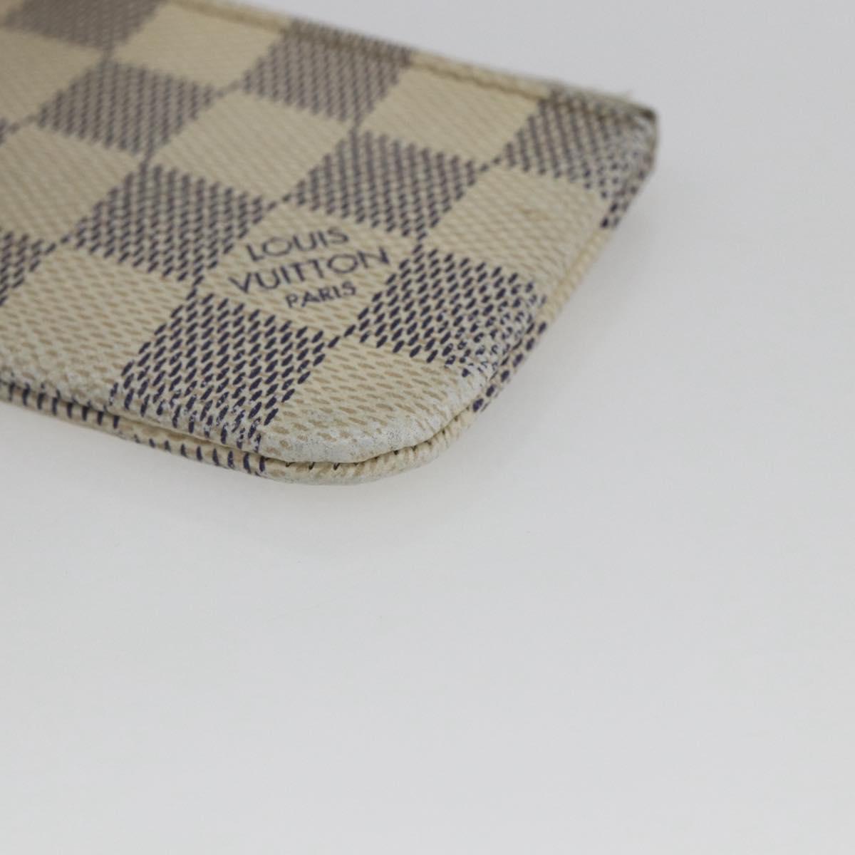 LOUIS VUITTON Damier Azur Pochette Cles Coin Purse N62659 LV Auth ki6422