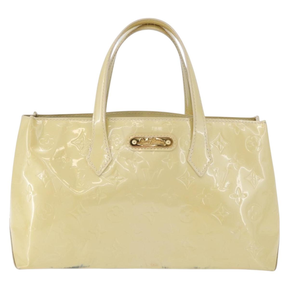LOUIS VUITTON Monogram Vernis Wilshire PM Hand Bag Broncorail M91452 Auth ki6423